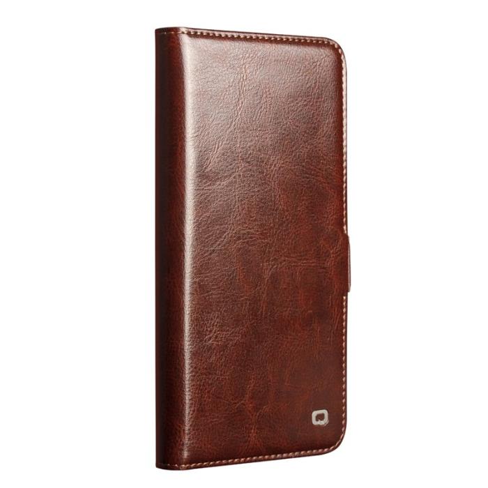 QIALINO - Qialino Mobilfodral för Samsung Galaxy S26 Plus Äkta läder Kortfack - Brun