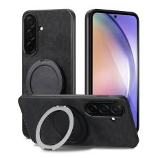 OEM - Mobilskal f&ouml;r Samsung Galaxy S26 Konstl&auml;der Kickstand - Svart