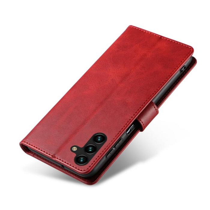 OEM - Mobilskal för Samsung Galaxy S26 Konstläder Kickstand - Röd
