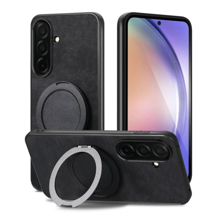 OEM - Mobilskal för Samsung Galaxy S26 Konstläder Kickstand - Svart