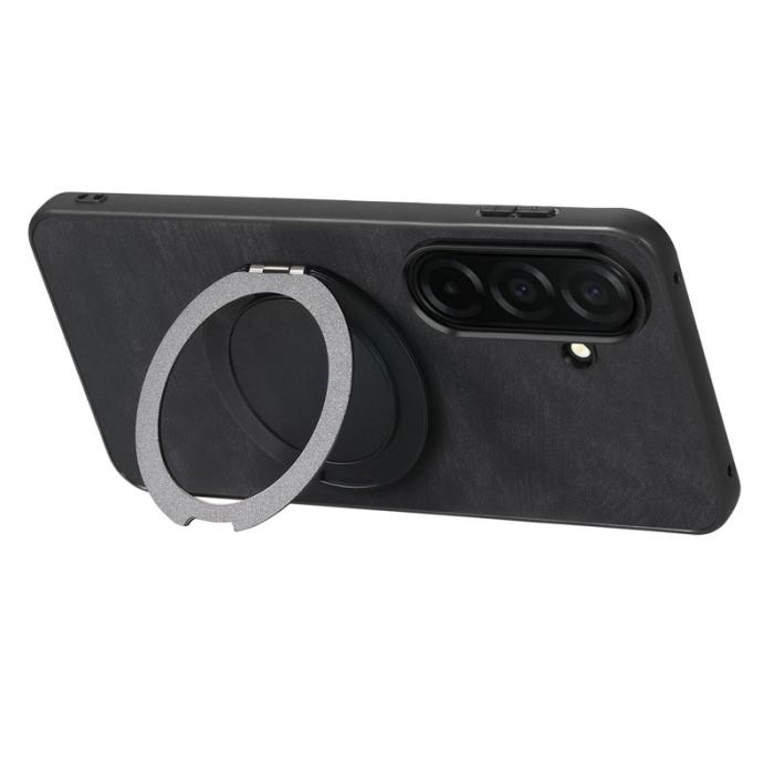 OEM - Mobilskal för Samsung Galaxy S26 Konstläder Kickstand - Svart