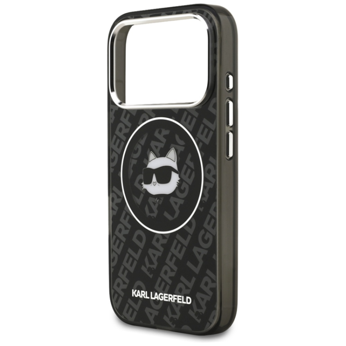 KARL LAGERFELD - Karl Lagerfeld iPhone 17 Pro Max Mobilskal Magsafe Choupette Head Logo - Svart