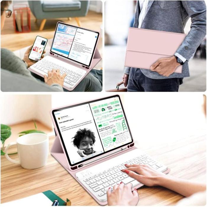 Tech-Protect - Tech-Protect iPad Pro 11 (2020/2021/2022) Fodral och Tangentbord - Rosa