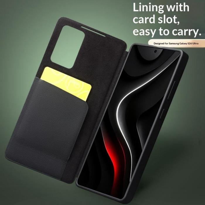 QIALINO - Qialino Mobilfodral för Samsung Galaxy S26 Ultra Äkta läder Flip - Grön