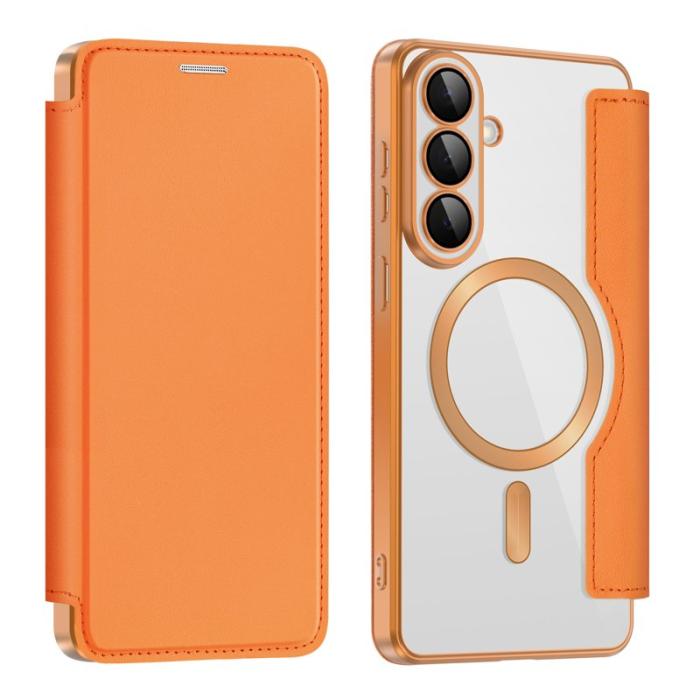 OEM - Mobilskal för Samsung Galaxy S26 Magnetiskt Konstläder RFID - Orange
