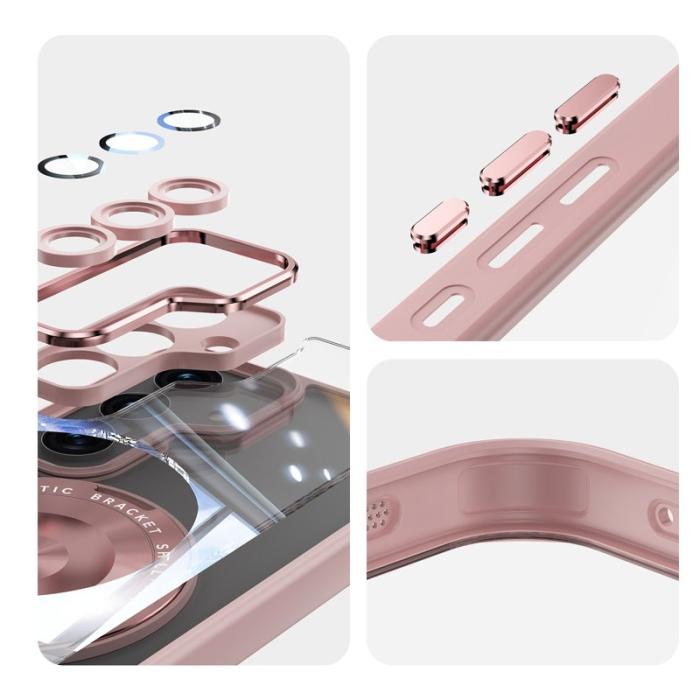 OEM - Mobilskal för Samsung Galaxy S26 Plus Magnetiskt PC + TPU med Kickstand - Rosa
