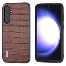ABEEL - ABEEL Samsung Galaxy S23 FE Pl&aring;nboksfodral &Auml;kta L&auml;derbrun