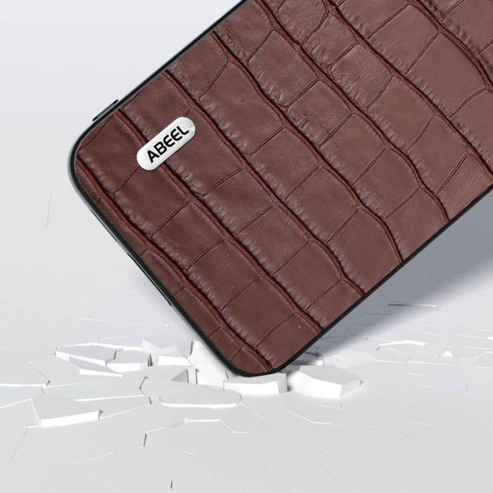 ABEEL - ABEEL Samsung Galaxy S23 FE Plånboksfodral Äkta Läderbrun
