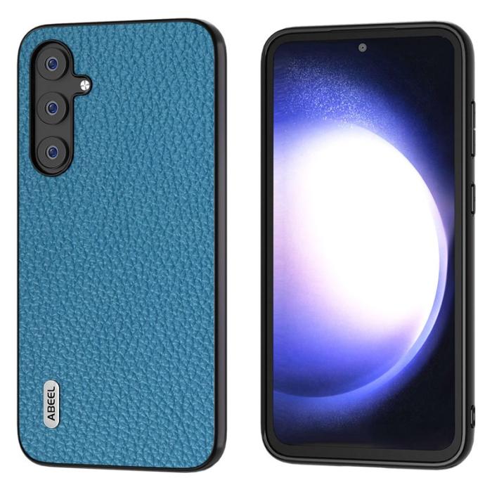 ABEEL - ABEEL Samsung Galaxy S23 FE Plånboksfodral Äkta Läder Blå