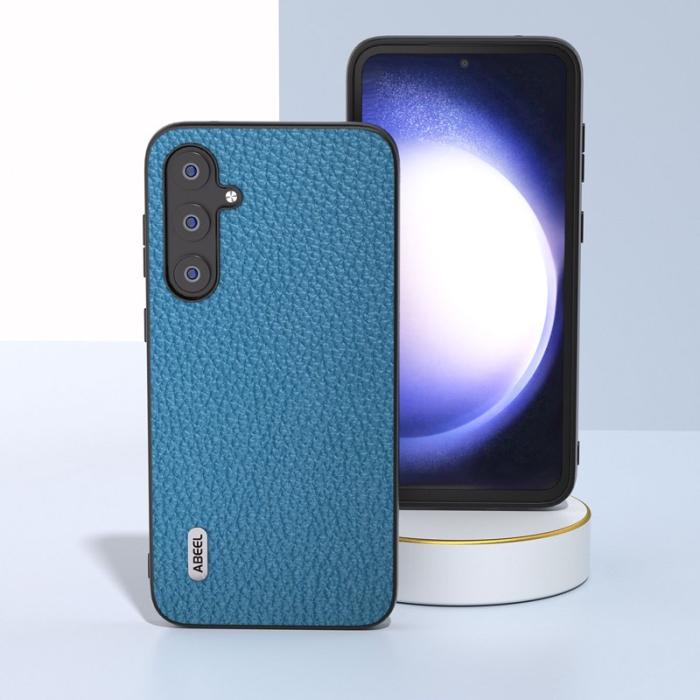 ABEEL - ABEEL Samsung Galaxy S23 FE Plånboksfodral Äkta Läder Blå