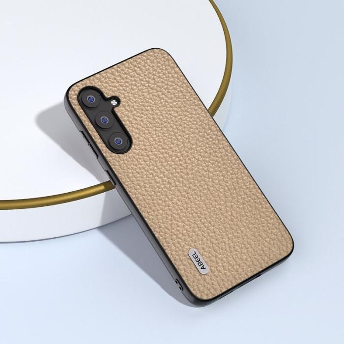 ABEEL - ABEEL Samsung Galaxy S23 FE Plånboksfodral Äkta Läder Khaki