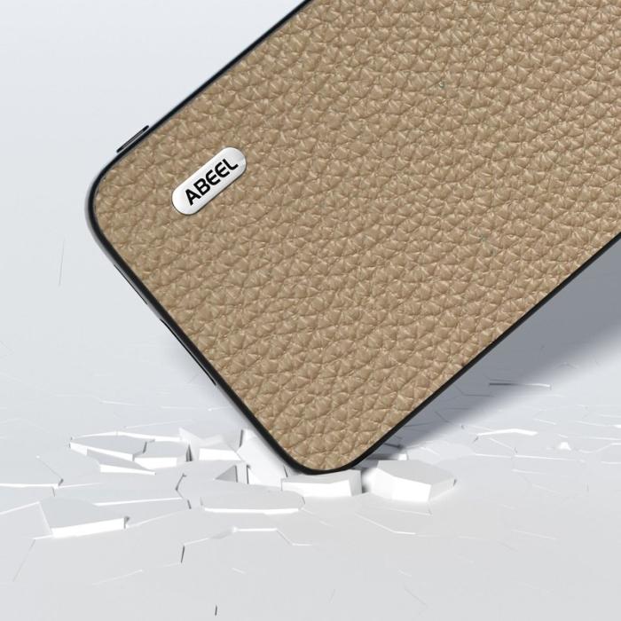 ABEEL - ABEEL Samsung Galaxy S23 FE Plånboksfodral Äkta Läder Khaki