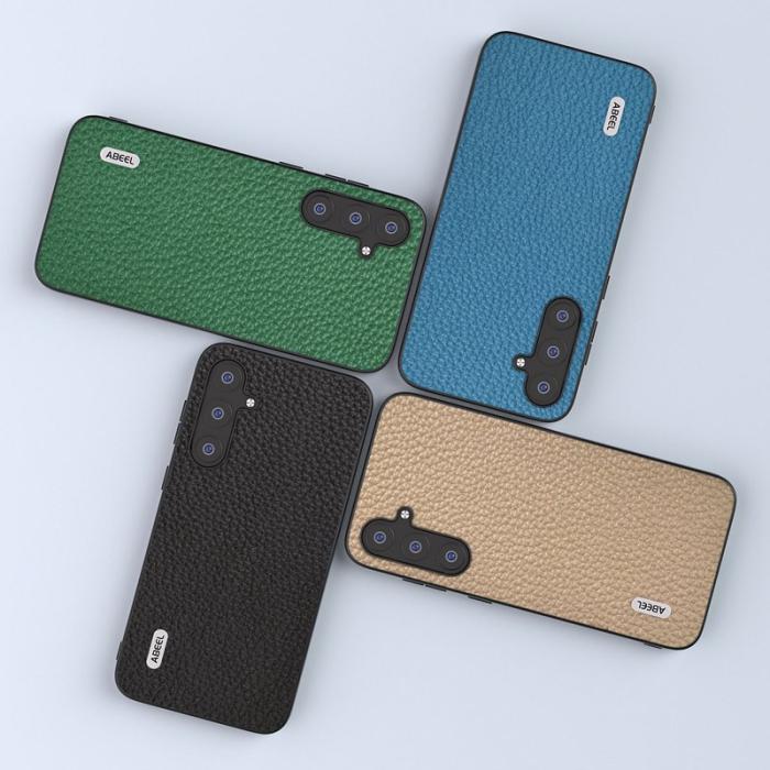 ABEEL - ABEEL Samsung Galaxy S23 FE Plånboksfodral Äkta Läder Khaki