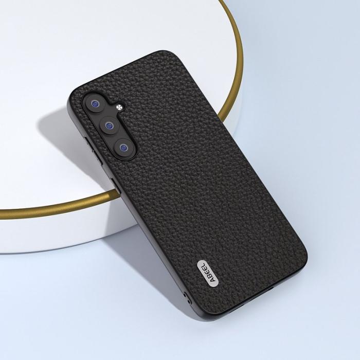 ABEEL - ABEEL Samsung Galaxy S23 FE Plånboksfodral Äkta Läder Svart
