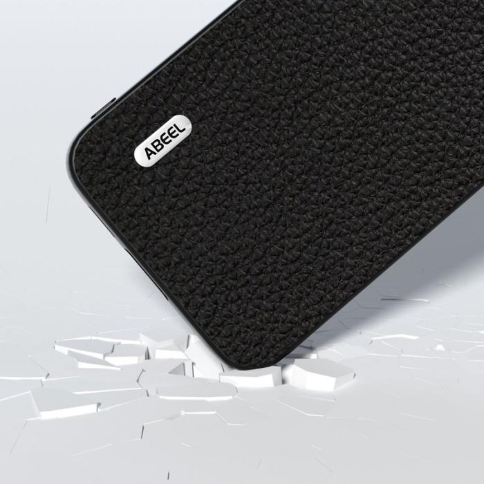 ABEEL - ABEEL Samsung Galaxy S23 FE Plånboksfodral Äkta Läder Svart