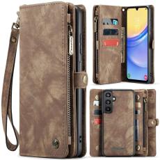 Caseme - CASEME 008 Konstl&auml;der Pl&aring;nboksfodral f&ouml;r Samsung Galaxy A16 5G/4G - Brun