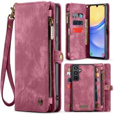Caseme - CASEME 008 Konstl&auml;der Pl&aring;nboksfodral f&ouml;r Samsung Galaxy A16 5G/4G - R&ouml;d