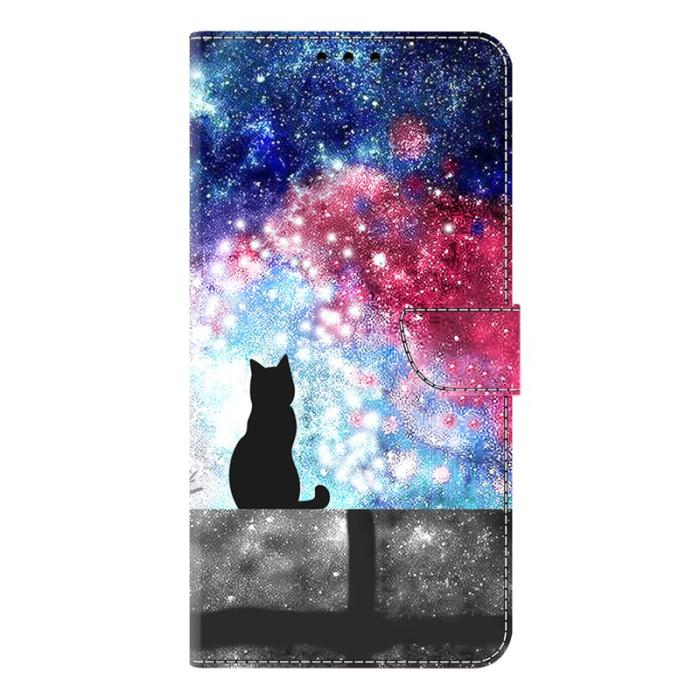 OEM - Samsung Galaxy S26 Plånboksfodral Fällbart Ställ Konstläder Mönster - Katt