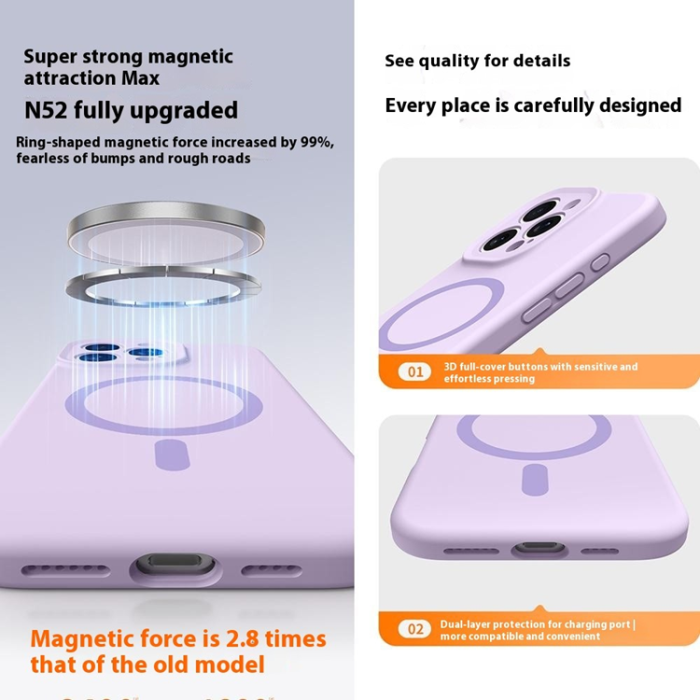 A-One Brand - iPhone 16 Pro Max Mobilskal MagSafe Precise Cutouts - Ljuslila