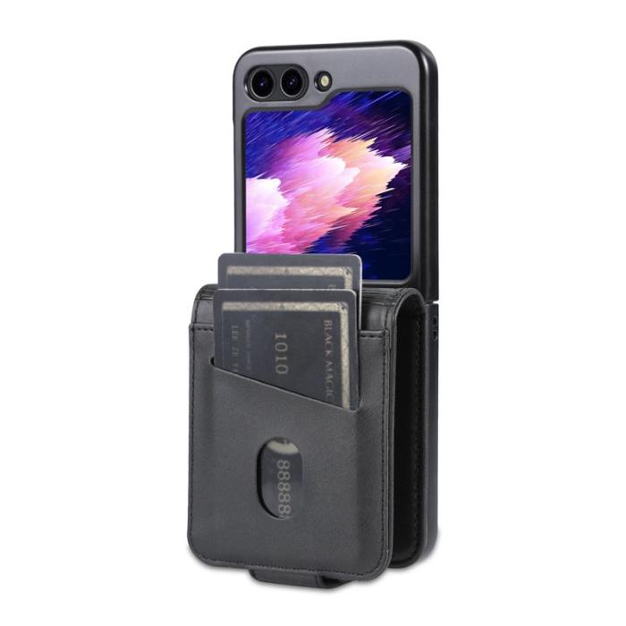 AZNS - AZNS Samsung Galaxy Z Flip7 FE Plånboksfodral Card Holder Konstläder - Svart