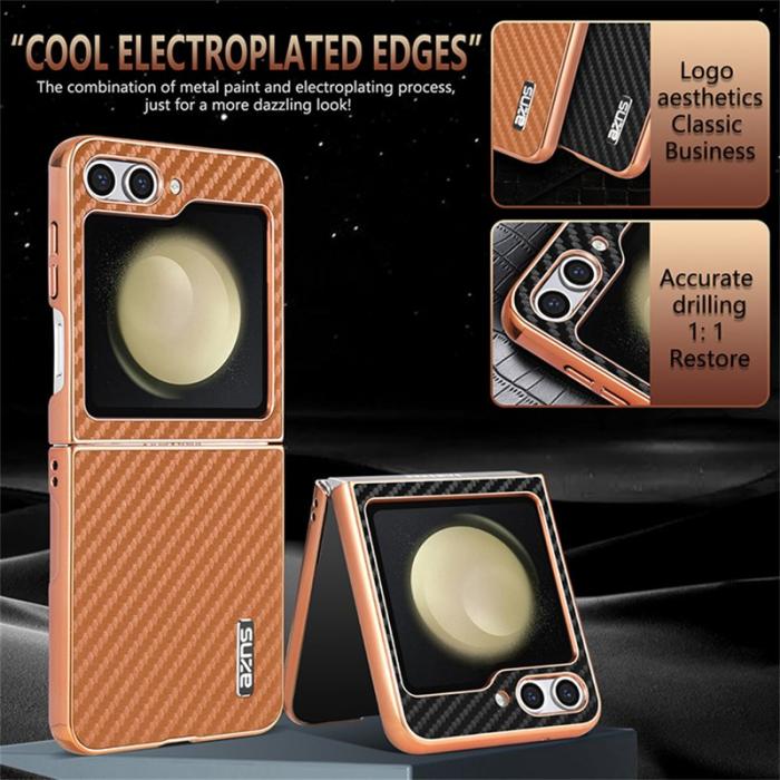 AZNS - AZNS Samsung Galaxy Z Flip7 FE Fodral Electroplating PU+PC - Blå