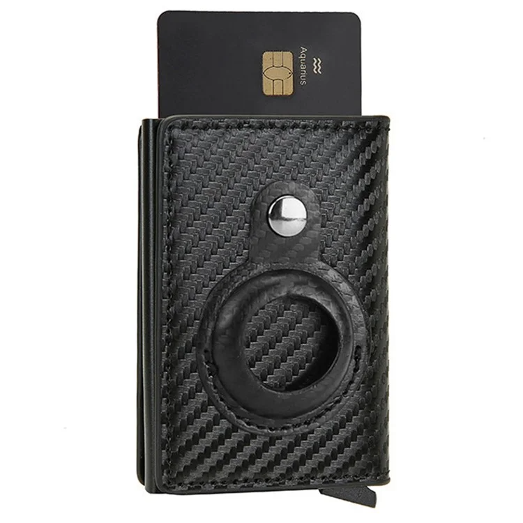 AirTag Korthållare RFID Blocking Mikrofiber Läder - Carbon Fiber | 264 | AlltMobil