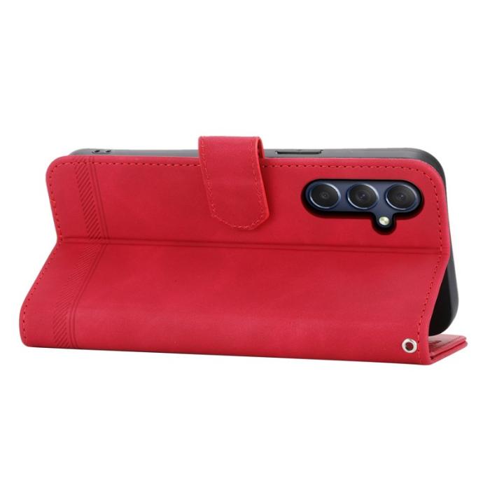 DIERFENG - DIERFENG DF-03 Samsung Galaxy M54 5G Plånboksfodral Konstläder - Röd