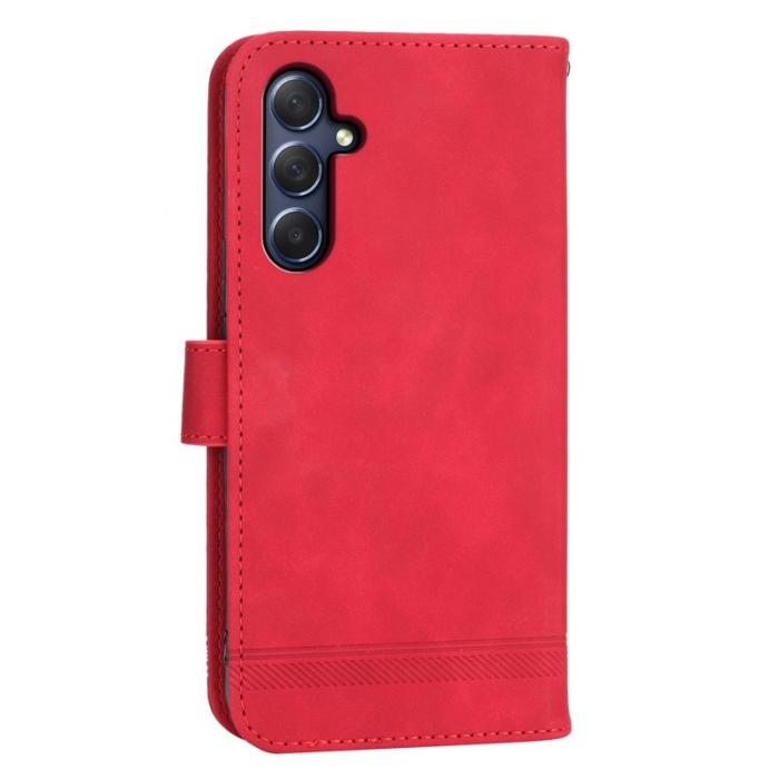 DIERFENG - DIERFENG DF-03 Samsung Galaxy M54 5G Plånboksfodral Konstläder - Röd