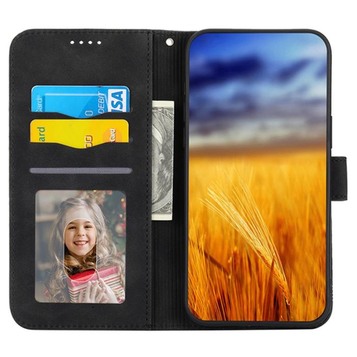 DIERFENG - DIERFENG DF-03 Samsung Galaxy M54 5G Plånboksfodral Konstläder - Svart