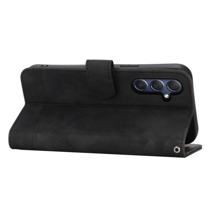 DIERFENG - DIERFENG DF-03 Samsung Galaxy M54 5G Plånboksfodral Konstläder - Svart