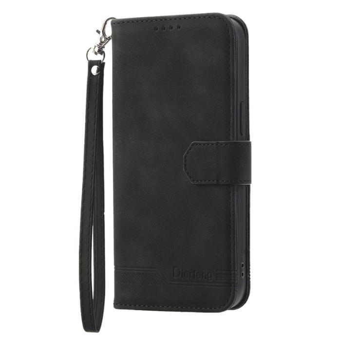 DIERFENG - DIERFENG DF-03 Samsung Galaxy M54 5G Plånboksfodral Konstläder - Svart