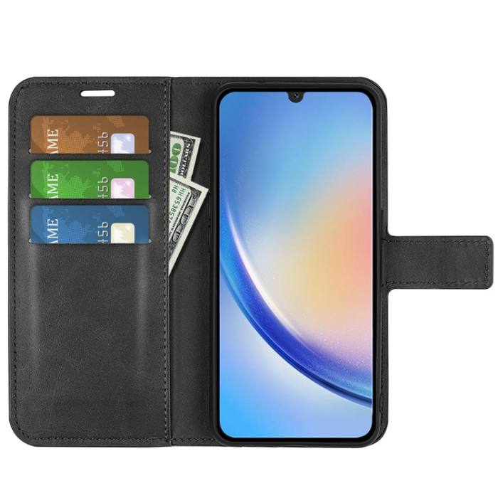 OEM - Galaxy A24 4G Plånboksfodral Folio Flip Calf - Svart