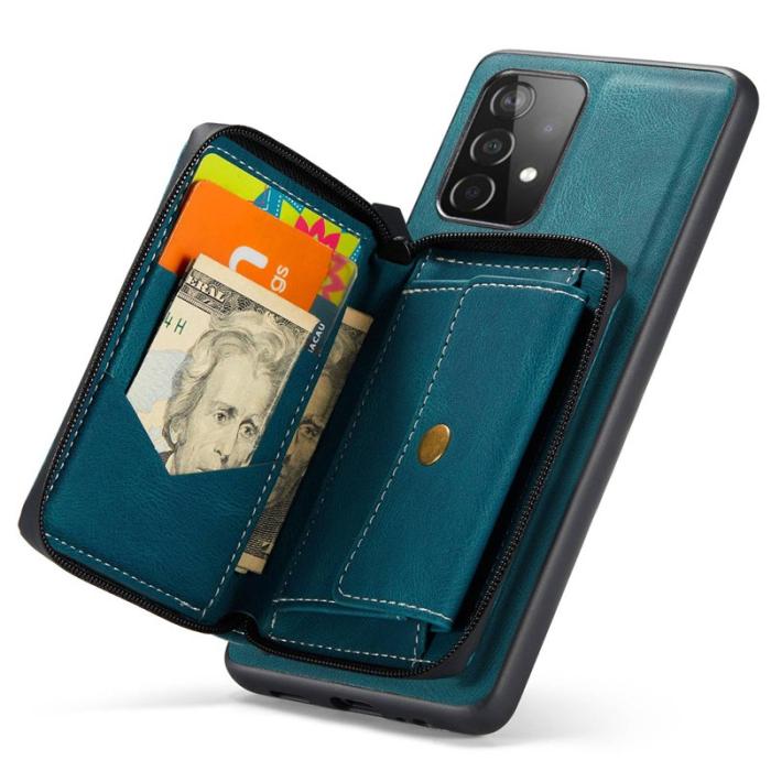 JEEHOOD - JEEHOOD Detachable Wallet Mobilskal för Samsung Galaxy A32 5G - Blå