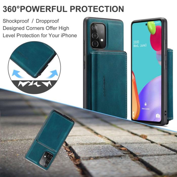 JEEHOOD - JEEHOOD Detachable Wallet Mobilskal för Samsung Galaxy A32 5G - Blå