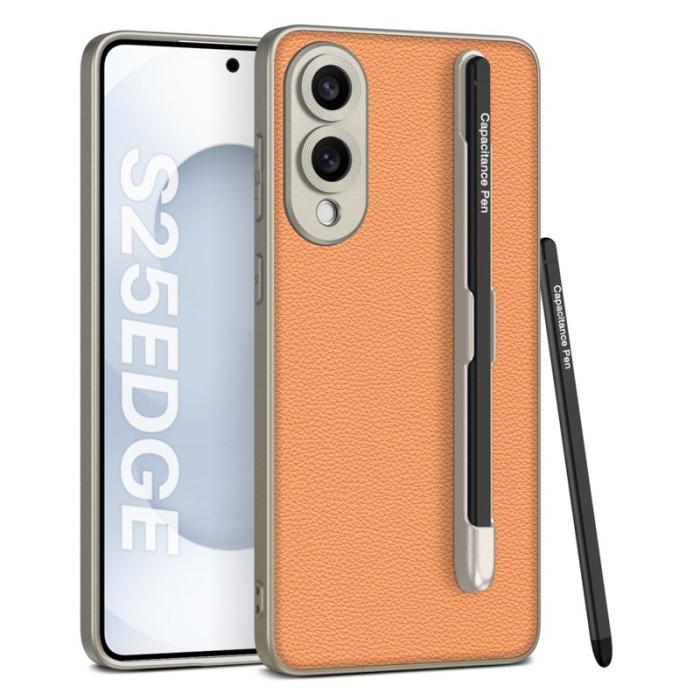 GKK - GKK Mobilskal till Samsung Galaxy S25 Edge - PU + TPU + PC - Orange