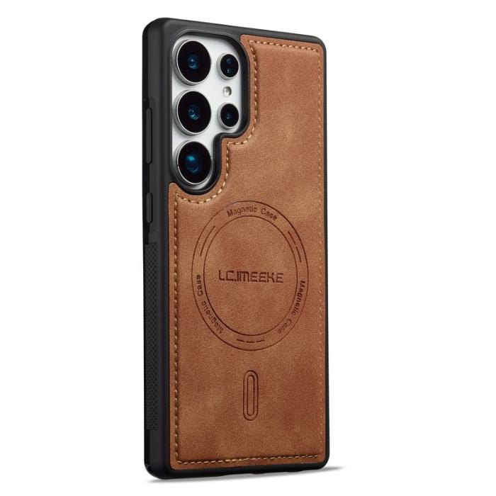 LC.imeeke - LC.IMEEKE L6 Fodral för Samsung Galaxy S24 Ultra KonstLäder - Brun