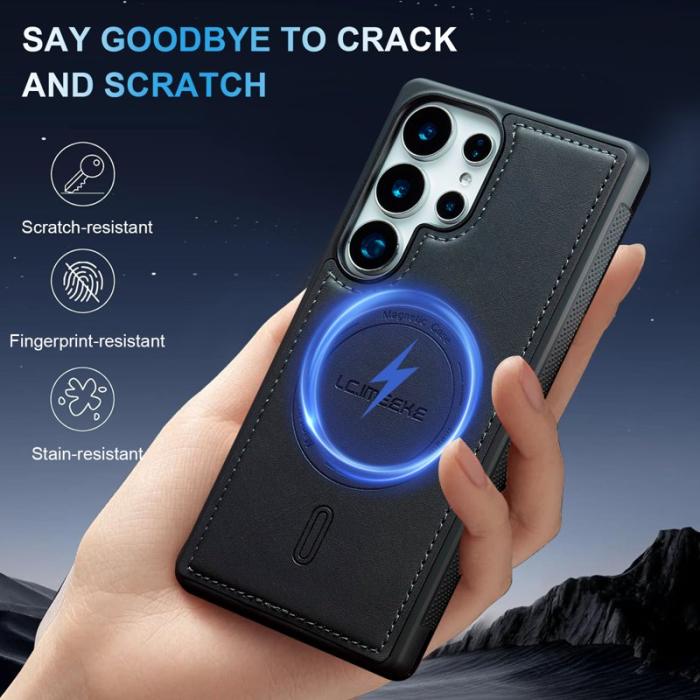 LC.imeeke - LC.IMEEKE L6 Fodral för Samsung Galaxy S24 Ultra - KonstLäder - Svart