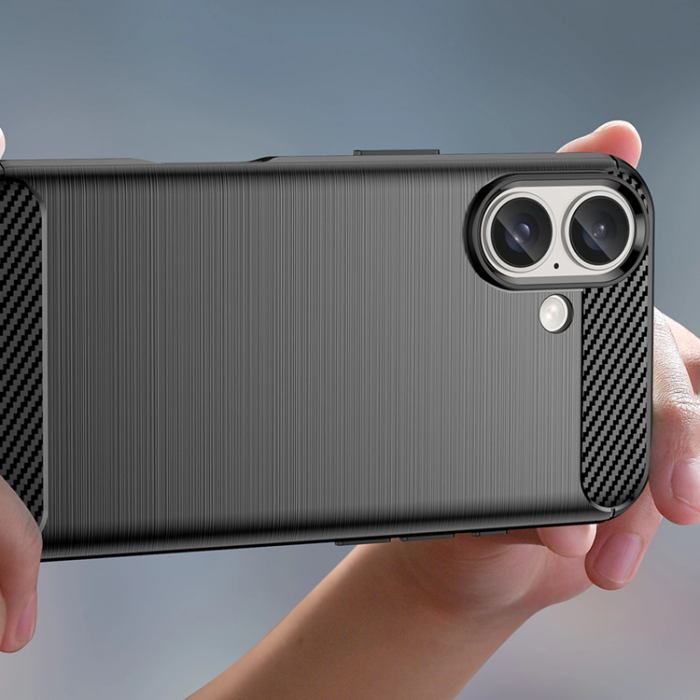 OEM - iPhone 16 Plus Mobilskal Silikon Carbon - Svart