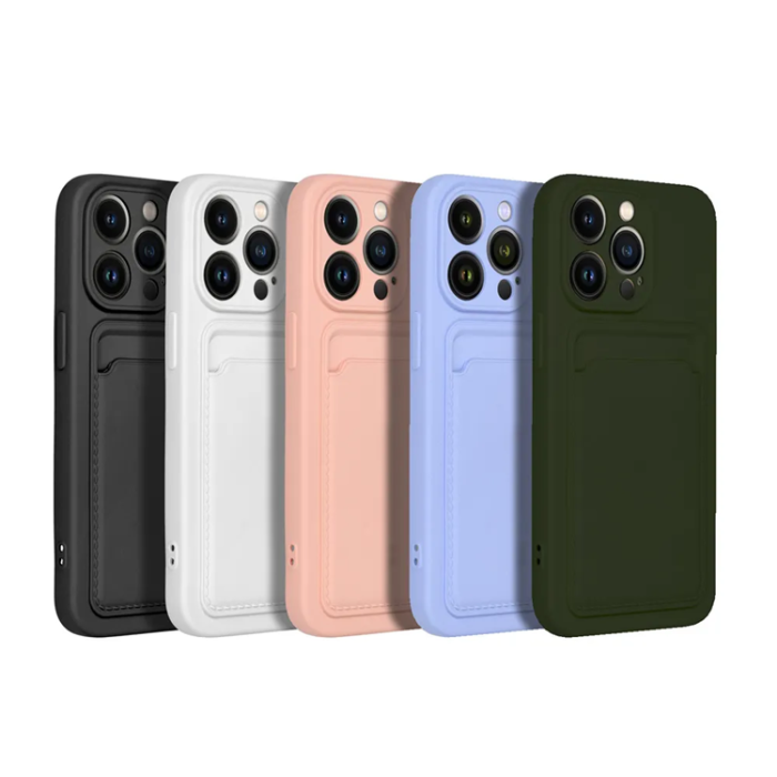 OEM - iPhone 15 Pro Mobilskal Korthållare - Grön