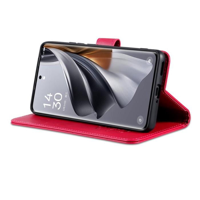 AZNS - AZNS Samsung Galaxy S26 Skal Anti-Scratch Konstläder Ställ - Röd
