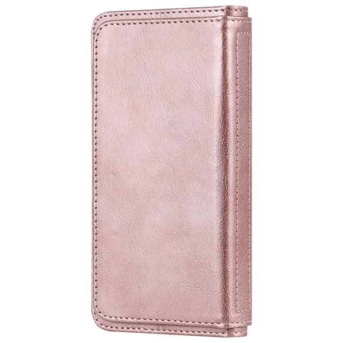 OEM - Samsung Galaxy S26 Plus Fodral Äkta Läder Med 10 Kortfack - Roséguld