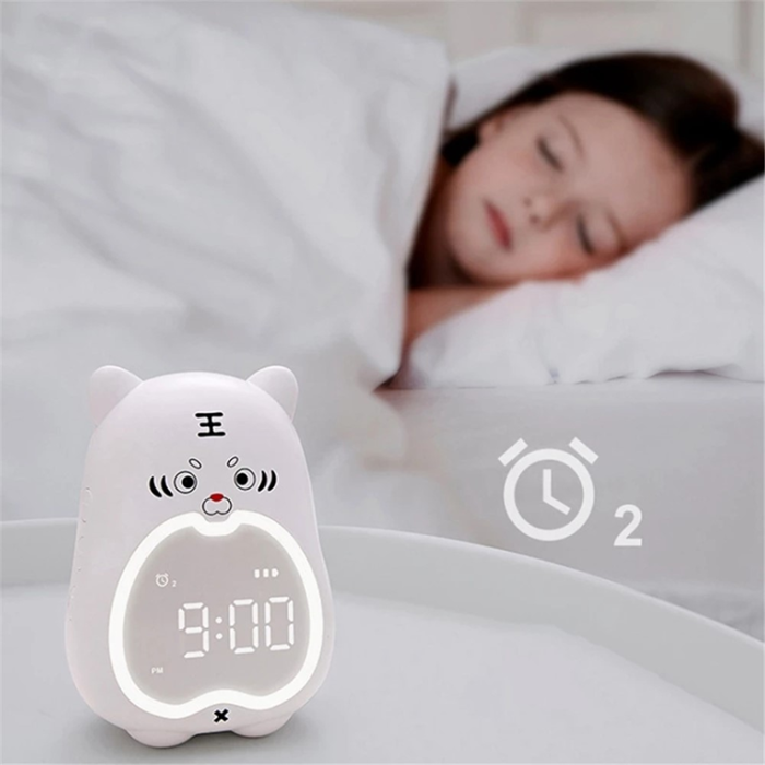 OEM - Väckarklocka Pekskärmsstyrd Cute Tiger XR-MM-C2110 - Vit