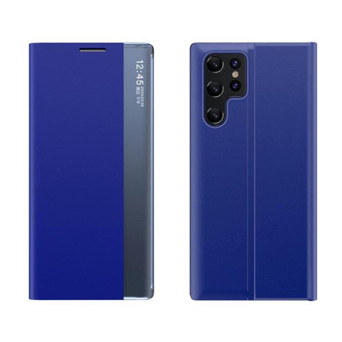 OEM - Galaxy S24 Ultra Fodral Sleep View med Flap - Blå