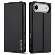 LC.imeeke - LC.IMEEKE L1 Series iPhone Air Pl&aring;nboksfodral Konstl&auml;der - Svart