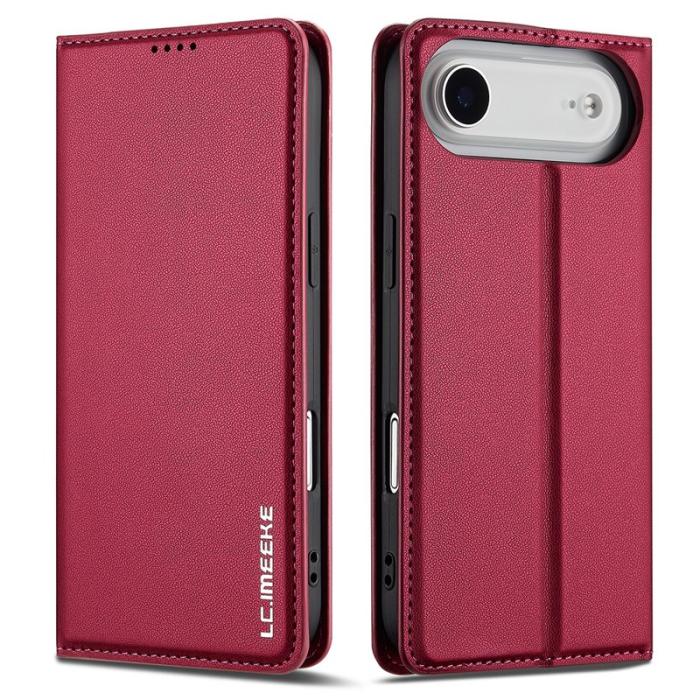 LC.imeeke - LC.IMEEKE L1 Series iPhone Air Plånboksfodral Konstläder - Röd