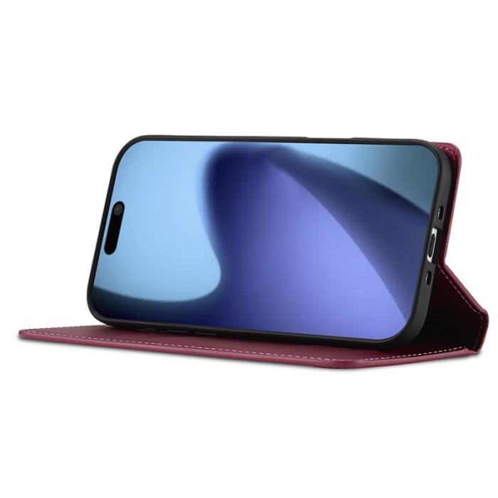 LC.imeeke - LC.IMEEKE L1 Series iPhone Air Plånboksfodral Konstläder - Röd