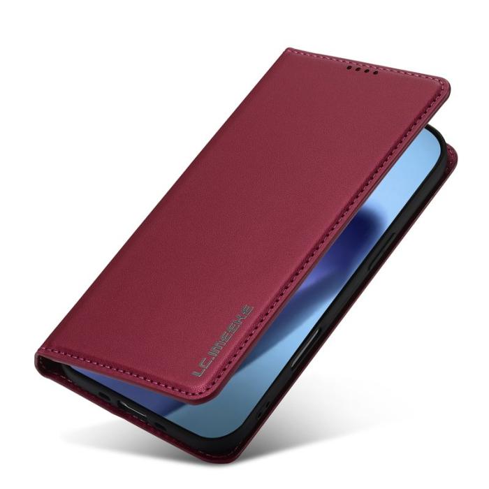 LC.imeeke - LC.IMEEKE L1 Series iPhone Air Plånboksfodral Konstläder - Röd