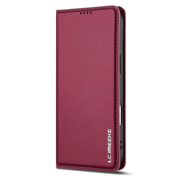 LC.imeeke - LC.IMEEKE L1 Series iPhone Air Plånboksfodral Konstläder - Röd