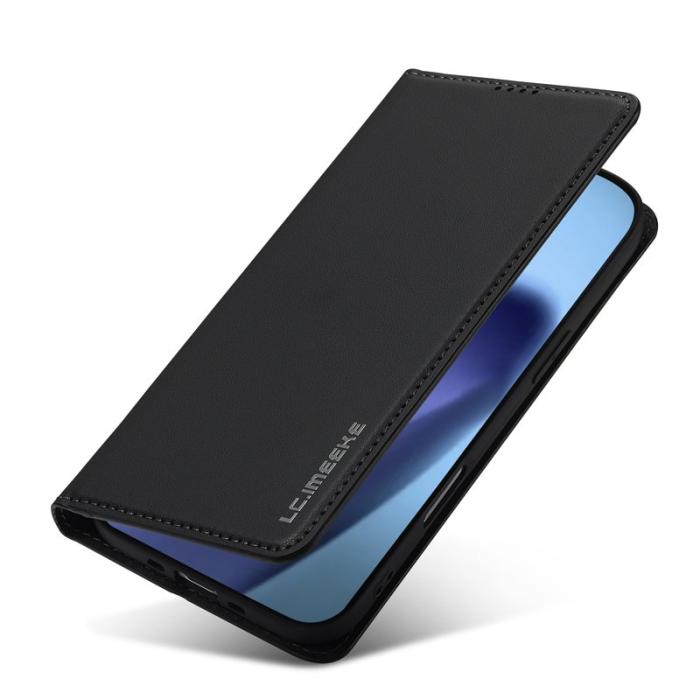 LC.imeeke - LC.IMEEKE L1 Series iPhone Air Plånboksfodral Konstläder - Svart