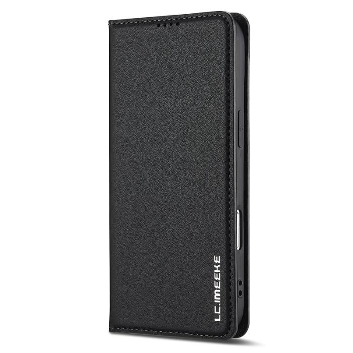 LC.imeeke - LC.IMEEKE L1 Series iPhone Air Plånboksfodral Konstläder - Svart